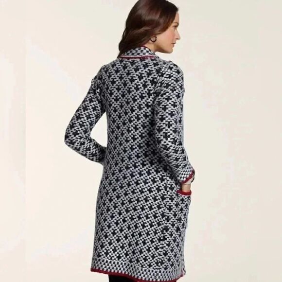 CHICO’S Mystic Checkered Mix Plaid Sweater Coat - Picture 13 of 13